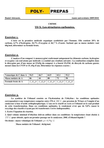 TD 10 chimie en ligne - Poly-Prepas