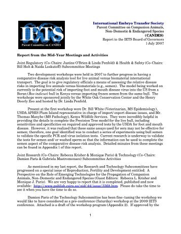 IETS - CANDES Report Jul 07 - De La Vida Boran