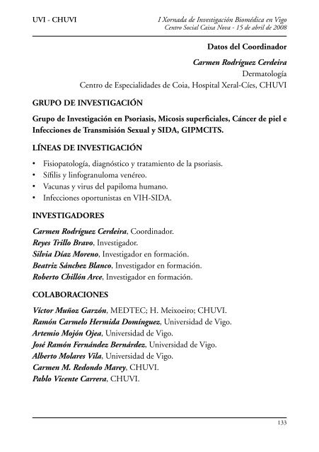 Libro de la jornada - Complexo Hospitalario Universitario de Vigo