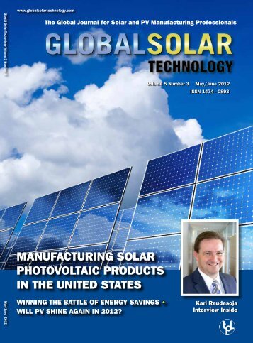 MaNufacTuRING SolaR PhoToVolTaIc PRoducTS IN The uNITed ...