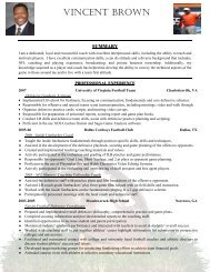 Vincent Brown's Resume - CoachesInc