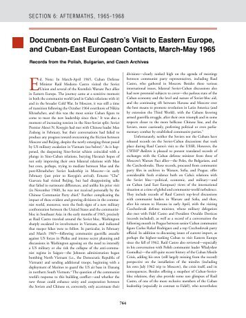 Documents on Raul Castro's Visit to Eastern Europe, and Cuban ...