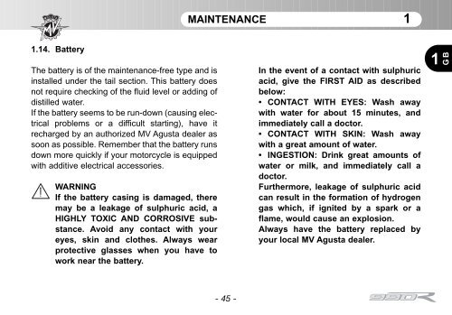 Brutale_990 (2011) Manual Mantenimiento ... - MV Agusta