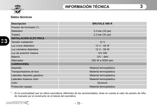 Brutale_990 (2011) Manual Mantenimiento ... - MV Agusta