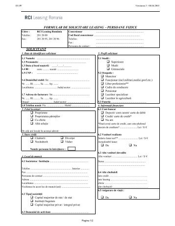 Formular solicitare PF vers 3 - Dacia Club