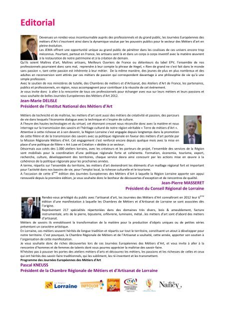 journees europeenes metiers d 'art en lorraine dossier de presse