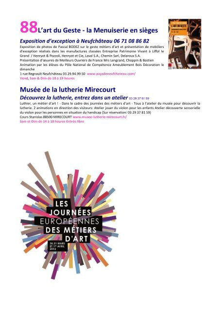 journees europeenes metiers d 'art en lorraine dossier de presse