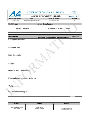 PR-AI-ESV-05 mat_ing.pdf - AG ElectrÃ³nica SA de CV