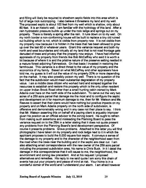 ZONING BOARD OF APPEALS July 12, 2010 MINUTES The Zoning ...