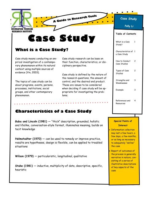 case study nature and characteristics