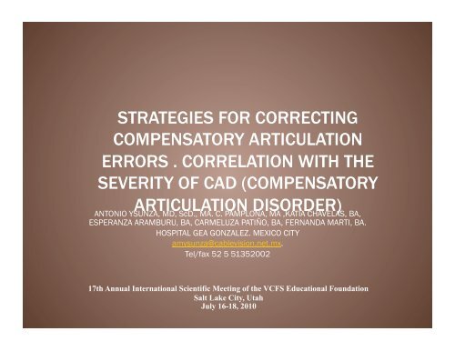 The use of strategies for treating compensatory articulation errors in ...