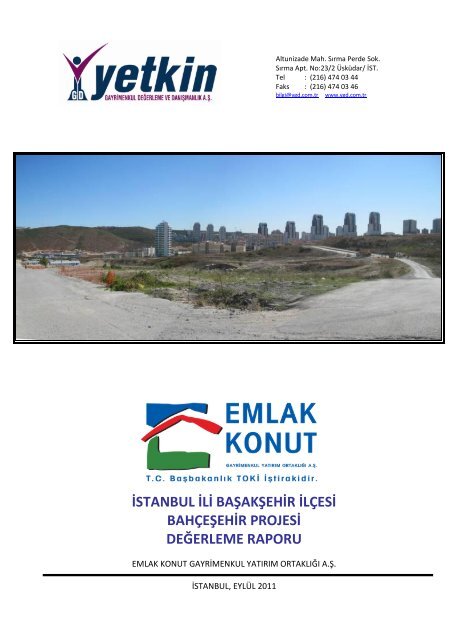 istanbul ili baÅakÅehir ilÃ§esi bahÃ§eÅehir projesi ... - Emlak Konut GYO