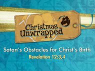 Satan's Obstacles for Christ's Birth Satan's Obstacles for Christ's Birth