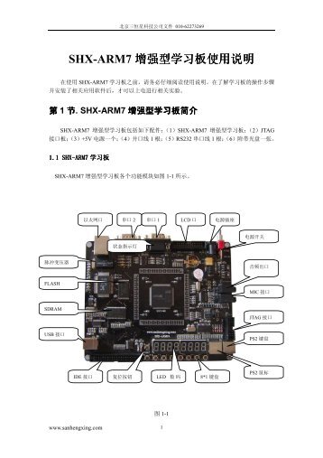 SHX-ARM7 增强型学习板使用说明