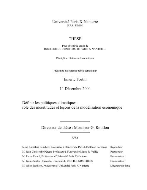 DÃ©finir les politiques climatiques - Centre International de ...