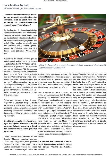 eMagazin BEST PRACTICE IN FINANCE