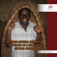 Annual Report - Cross-Cultural Foundation of Uganda(CCFU)