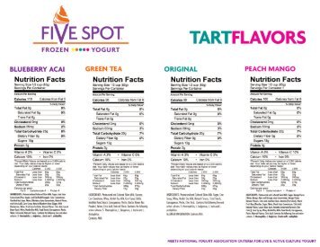 Tart Flavors - Five Spot Yogurt Snellville, GA