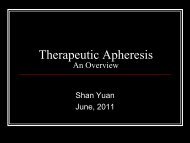 Introduction to Therapeutic Apheresis. by S Yuan, last updated 6/22 ...