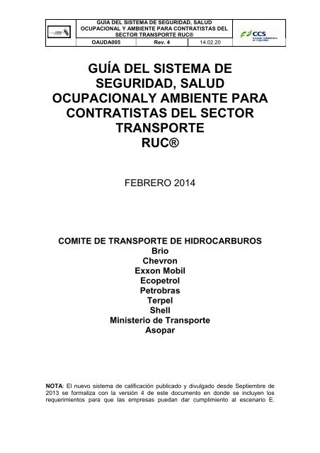 Guía para contratistas RUC® Transportes - Consejo Colombiano de ...