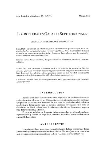 Los ROBLEDALES GALAICO-SEPTENTRIONALES