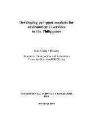 Developing pro-poor markets for environmental services in the ...