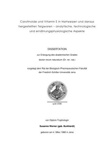 Dissertation + Korrektur - Arbeitsgruppe Bioaktive Pflanzenstoffe ...