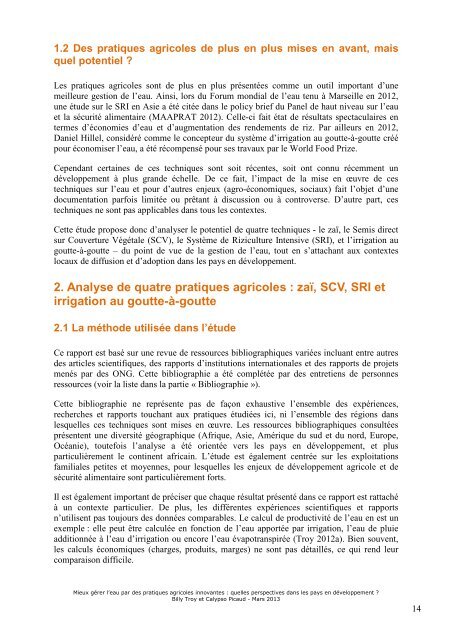 télécharger la note complète (pdf, 1.7Mo) - Fondation FARM