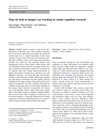 Dogs do look at images: eye tracking in canine cognition ... - Springer