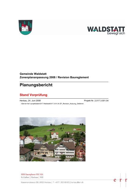 Planungsbericht - Gemeinde Waldstatt