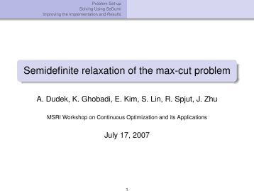 SDP Relaxation of the Max-Cut Problem