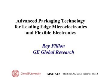 Advanced Packaging Technology for Leading Edge Microelectronics