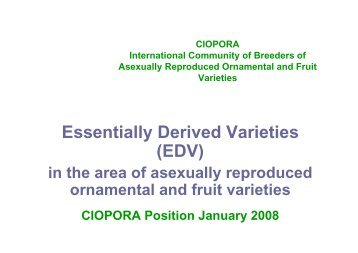 Essentially Derived Varieties (EDV) - Fleuroselect