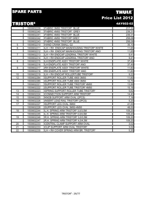 Price List 2012 - Reimo