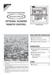 OPTIONAL SLENDER REMOTE CONTROL - Daikin