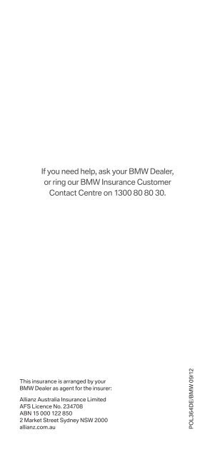 BMW Tyre & Rim Insurance 1 Year PDS