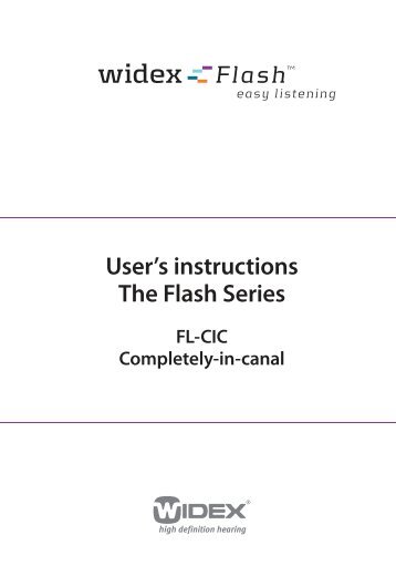 User's instructions The Flash Series - Widex