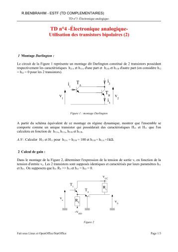 TD nÂ°4 -Ãlectronique analogique-