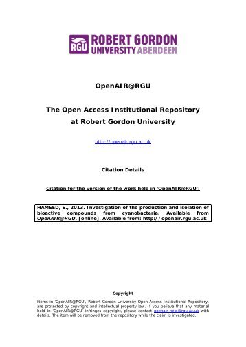 Hameed PhD thesis.pdf - OpenAIR @ RGU - Robert Gordon University