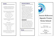 Swim School Brochure - Annette Kellerman Aquatic Centre