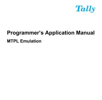 Programmer's Application Manual