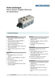Fiche technique Micro-Switch Gigabit Ethernet 5è Génération