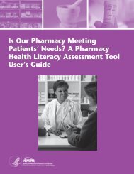 A Pharmacy Health Literacy Assessment Tool User's Guide