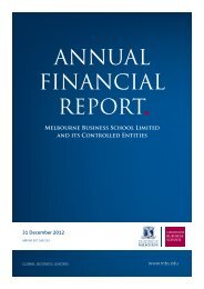 ANNUAL FINANCIAL REPORT - Melbourne Business School