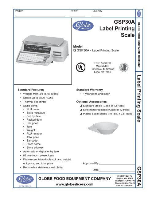 GSP30A Label Printing Scale