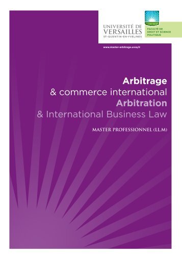 Brochures du Master - Master Arbitrage & Commerce International
