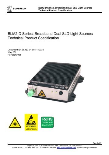 BLM2-D Series. Broadband Dual SLD Light Sources ... - Superlum