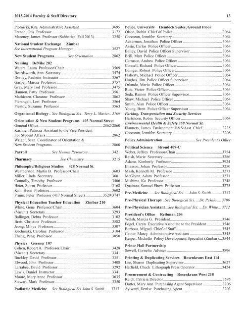 Phone Directory - East Stroudsburg University