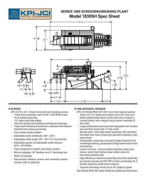 Model 1830SH Spec Sheet - KPI-JCI