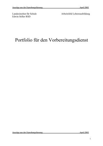 Portfolio fÃ¼r den Vorbereitungsdienst (pdf) - Zentren fÃ¼r ...